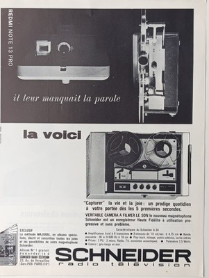 SCHNEIDER vintage Print Ad !! '' Audio Recording and Playback device ''