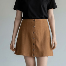 Altar  d State M Faux Tan Suede Mini Skirt Western Boho Preppy Retro Chic Party