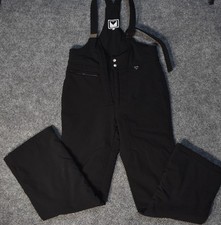 Vintage Obermeyer Soft Shell Women  s Ski Snow Bib Pants Suit Black Size 38