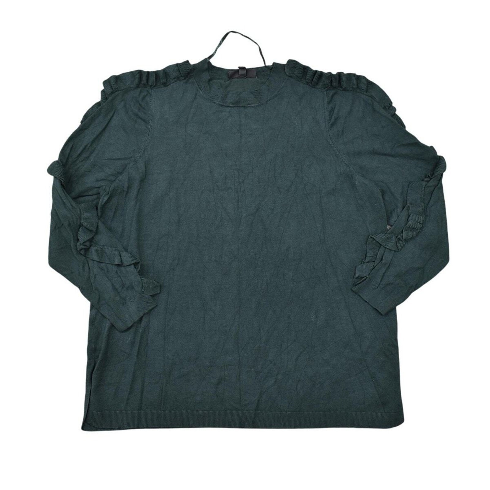 Lane Bryant Green High Neck Solid Pullover Sweate… - image 1