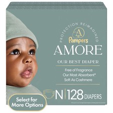 Pampers Amore Baby Diapers Size Newborn, 128 Count