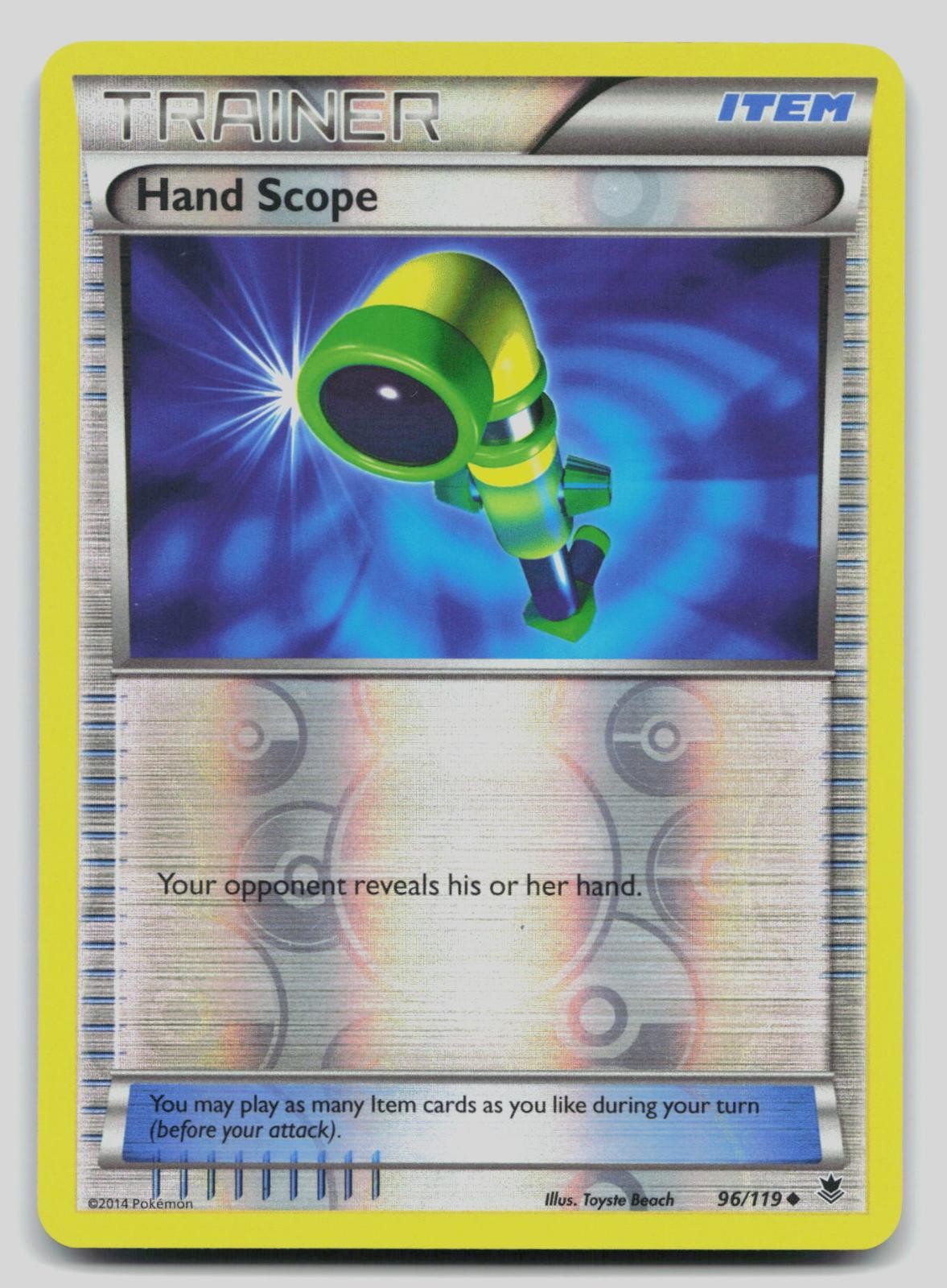 Hand Scope 96/119 Uncommon Phantom Forces Pokemon Reverse Holo Lightly Played