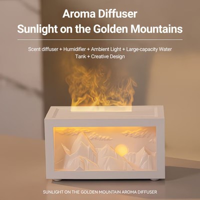 W&O Fireplace Scent Air Diffuser 3-Color LED, Auto Shut-Off Night Light
