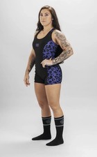 Girls Who Powerlift Singlet Womens M Purple Cheetah Weightlifting GWPL NWT