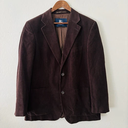 Blazer uomo Burberry London marrone foderato in velluto a coste taglia IT 52 o US 42 us intime ottimeioni