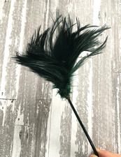 Antique Vintage Millinery Feathers Green Wired on Quill Spine