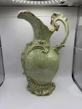 Vintage Light Green Drip Glaze Decorative Pitcher Jug Vase