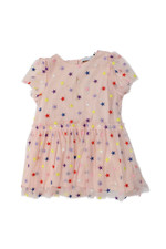 Stella McCartney Kids Short Sleeve Round Neck Star Print Sundress Pink Size 36M