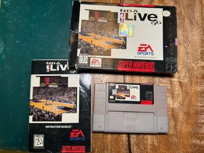 NBA Live 96 SNES Super Nintendo Complete CIB Game Box Manual Authentic Untested