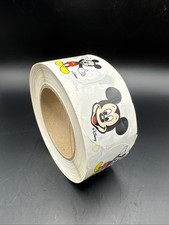 Vintage Walt Disney World Mickey Mouse Roll of 700 Round 2" Stickers Labels New