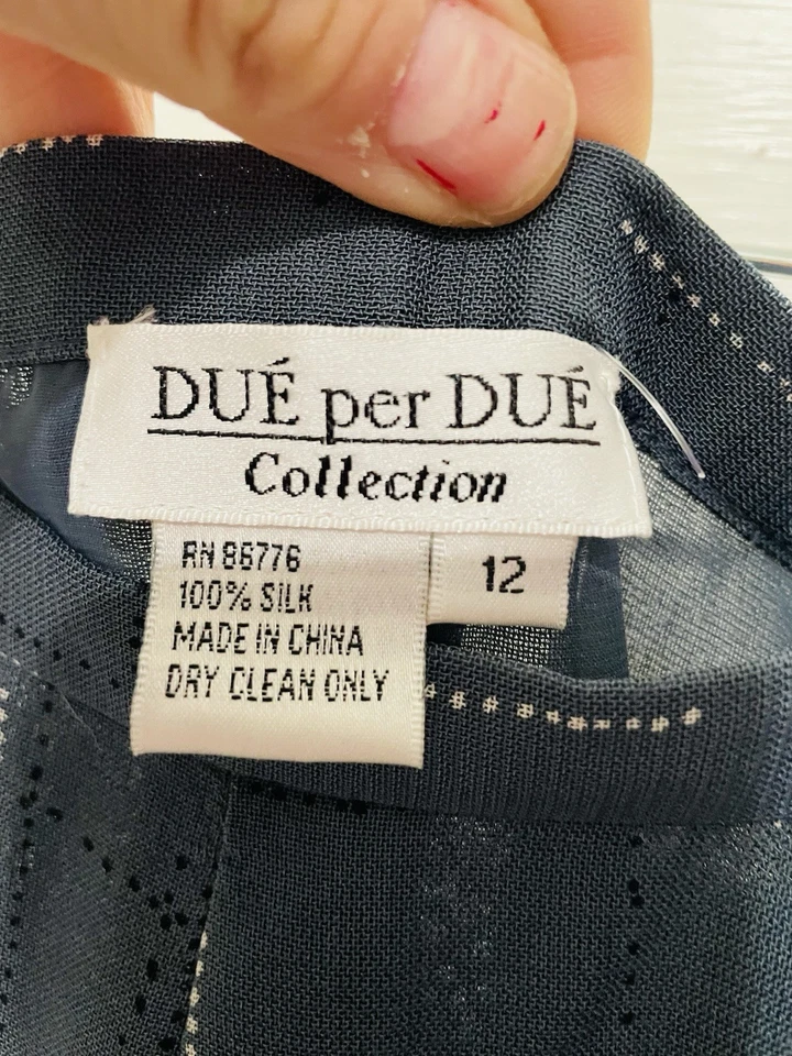 Due Per Due 100% Silk Pants, Size 12 - Image 4 of 4