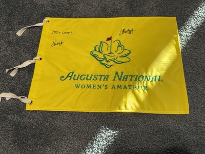 2025 AUGUSTA NATIONAL WOMENS AMATUER Autographed FLAG  Woad & Carla 24/25 CHAMPS
