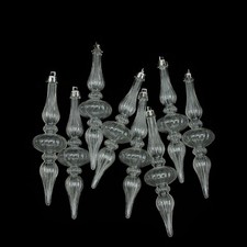 Northlight 8ct Clear Contemporary Shatterproof Christmas Finial Ornaments 5.25"