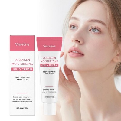 Feuchtigkeitscreme für das Gesicht, feuchtigkeitsspendende Gelee-Creme Kollagen für W8F2