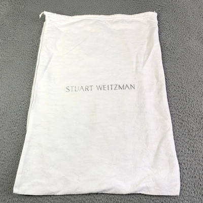 Stuart Weitzman Drawstring Dust Bag 22 X 16  White & Silver Logo