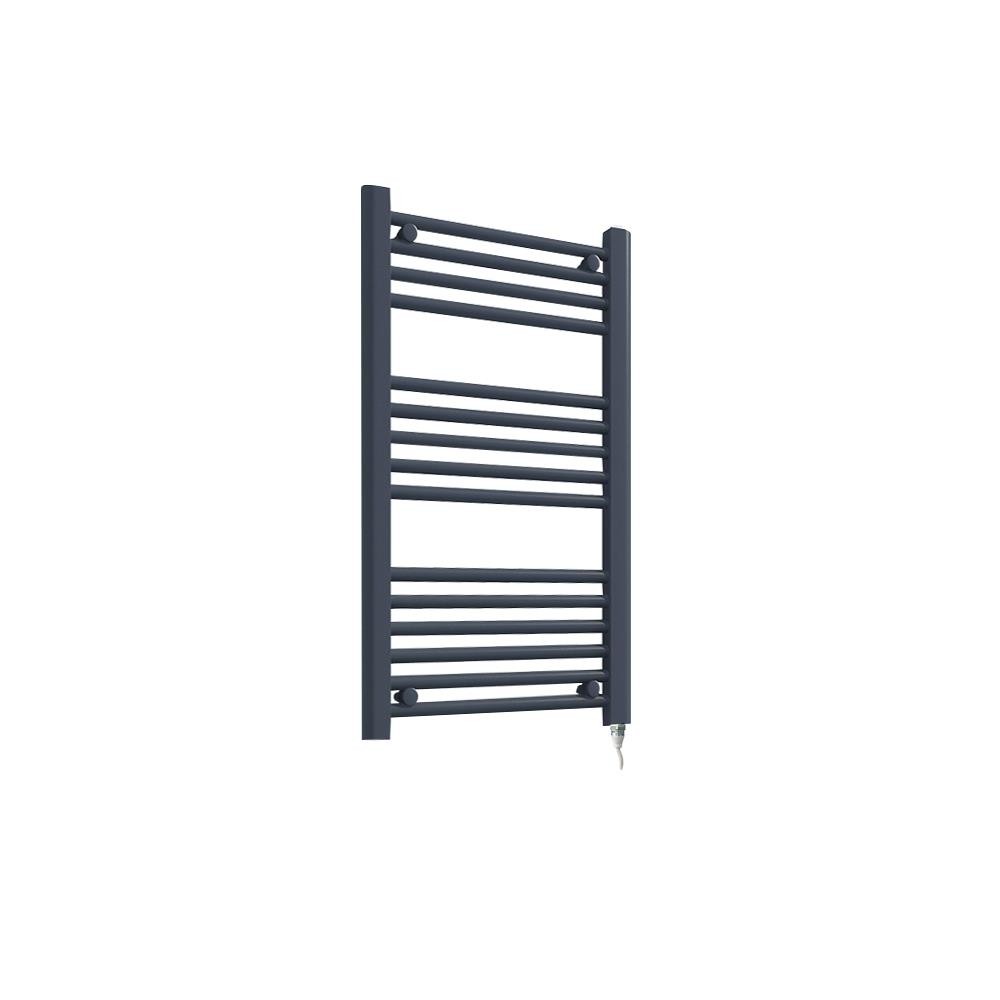 Straight Anthracite Electric Towel Rail Fixed Temp 150W Element 400mm x 800mm