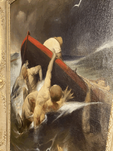 1921 Painting by Szentagotay after Benczur 43 x 31 inch framed -'Paranormal Man' - Picture 5 of 14