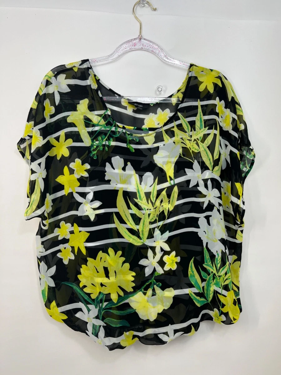 Black blouse sales with yellow flowers