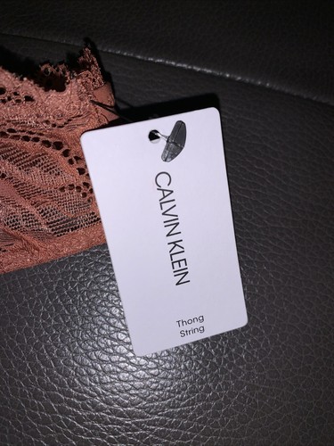 BNWT GENUINE CALVIN KLEIN SET OF 2 DUSTY COPPER LACE THONGS. XL. RRP £50. - Picture 3 of 9