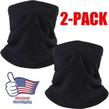 2Pack Fleece Neck Warmer Winter Neck Gaiter Cold Weather Face Mask for Men Women