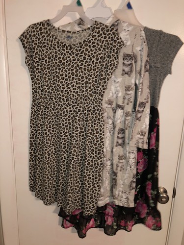 MINT Carter's Girl's Size 10 Hooded Gray Cat Dress Old Navy 10 12 Cheetah Lot