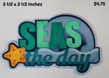SEAS the DAY TITLE summer scrapbook paper piecing premade 3D die cut Rhonda