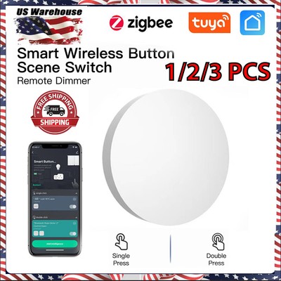 Tuya Zigbee Mini Wireless Scene Switch DIY Smart Key Automation Scenario Remote!