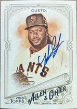Johnny Cueto Autographed 2018 Topps Allen & Ginter #166