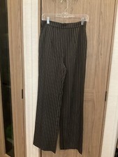 Fashion Nova Womens Black Pin Striped Dress Pants Size M