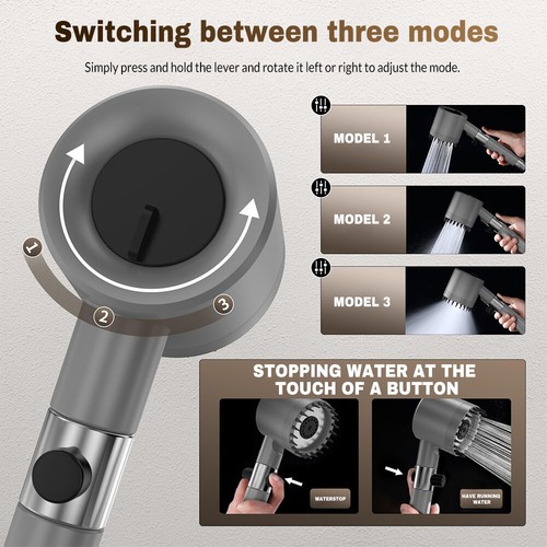 Soffione Doccia Alta Pressione 4 Modalità Con Filtrazione Acqua Massaggio Doccia a Pioggia - Foto 3 di 12