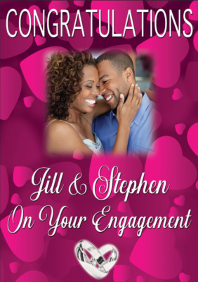 LARGE ENGAGEMENT BESPOKE POSTER Party BANNER PERSONALISED Any NAME Text PHOTO