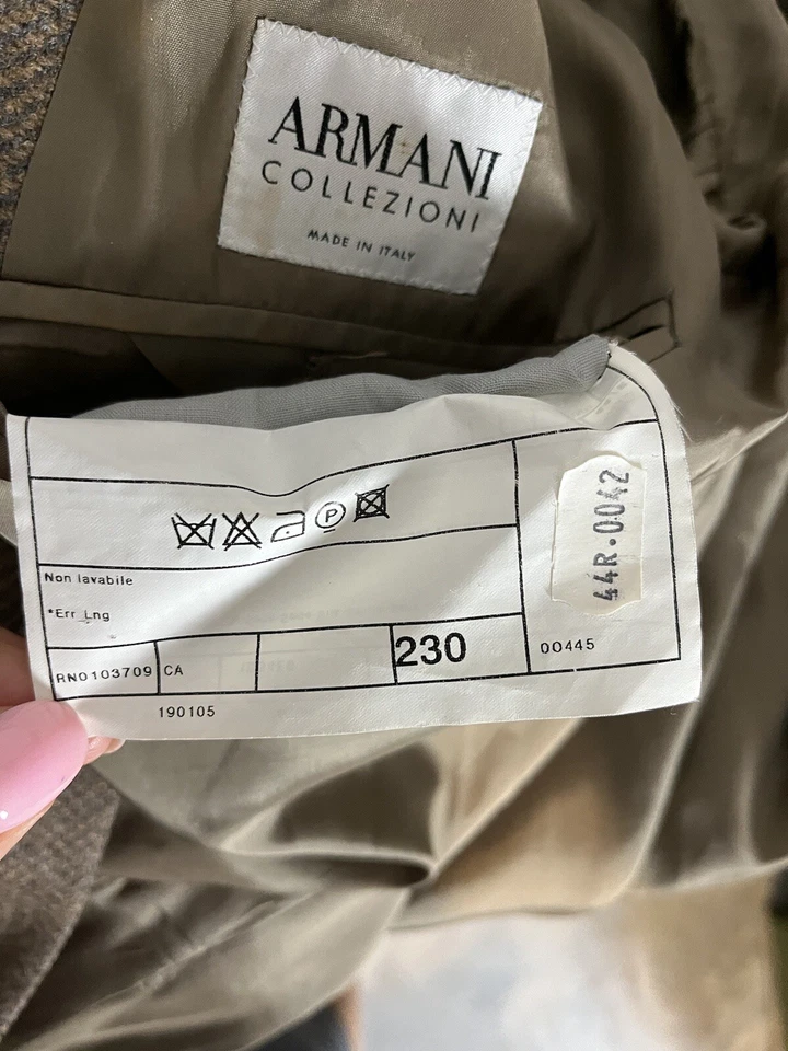 Blazer Armani Collezioni Para Hombres 44R Marrón Lana Traje Chaqueta Abrigo Deportivo Foto 3 de 4