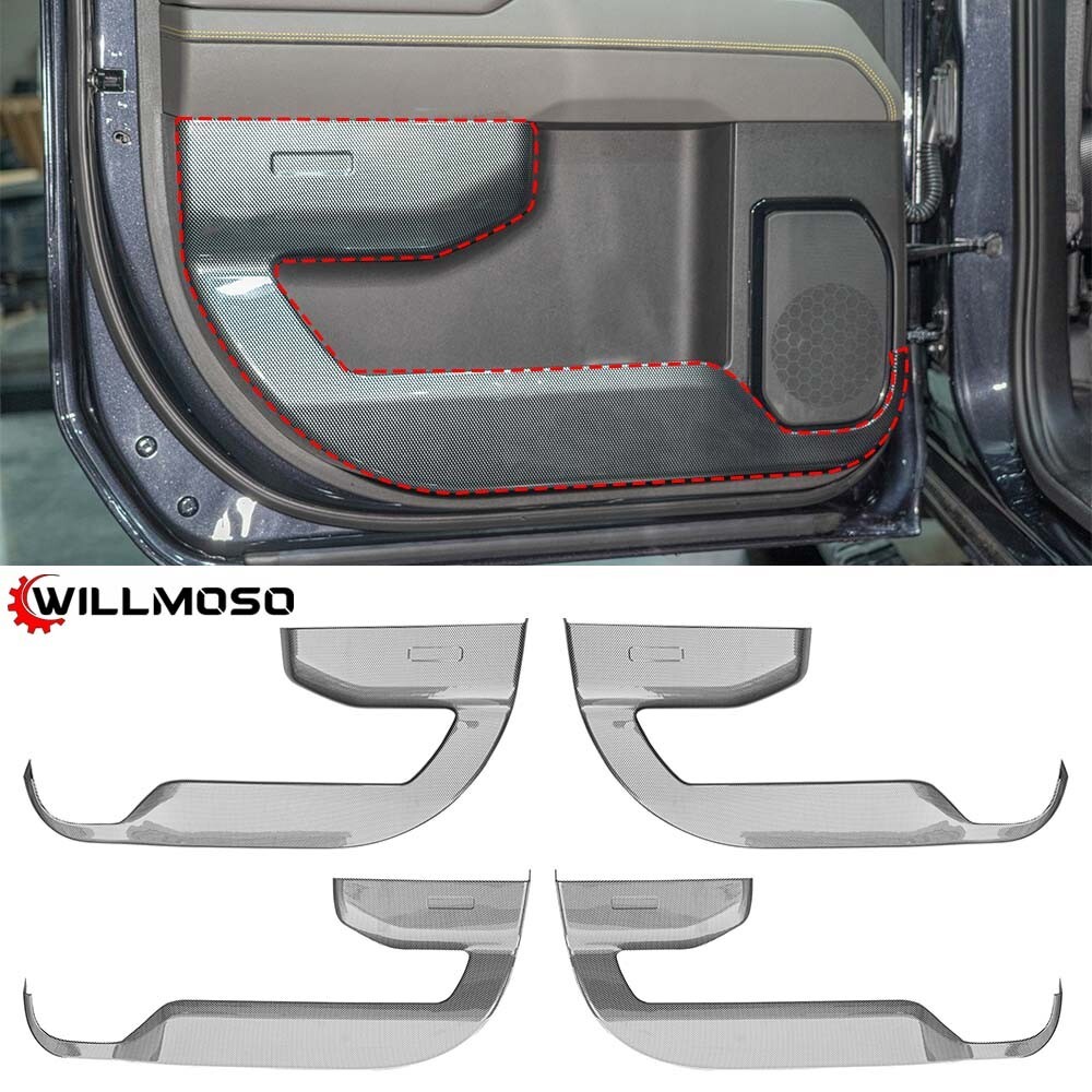 4Pcs Door Anti-Kick Panel Cover Accessories For 2019-2024 Chevy Silverado 1500