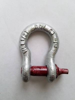  Galvanized, Load Rated Screw Pin Anchor Shackles, 1/4'': 4, 10, and 25 pcs