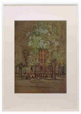 Pennell Joseph 1857 1926 The New York 1909 Washington Square A3 A4 gerahmt P