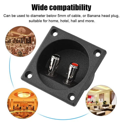 4x Lautsprecher Box Terminal 2 Draht Rund Feder Cup Stecker Subwoofer Gehäuse - Bild 13 von 14