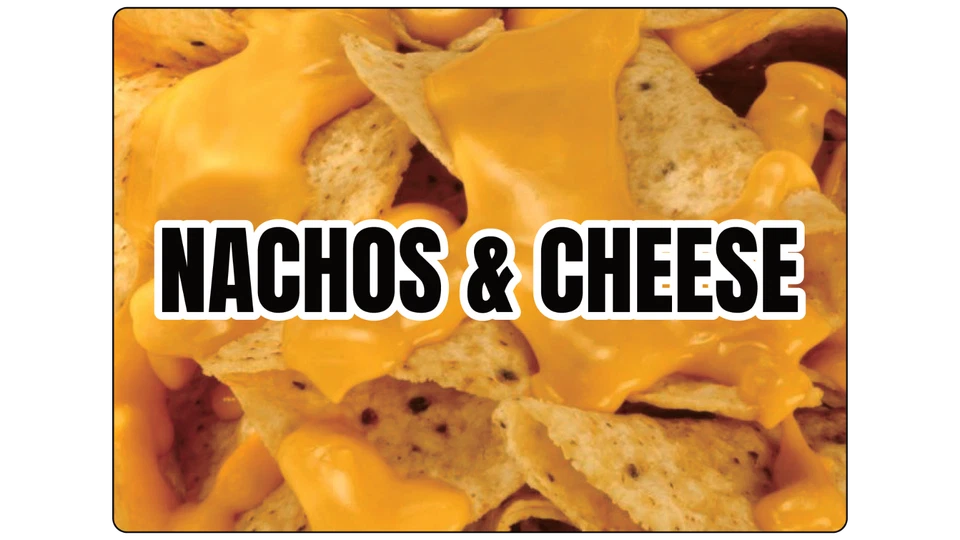 LEETPRINTS RESTAURANT NACHOS & CHEESE-STOREFRONT ADVERTISING | Adhesive Vinyl Sign Decal