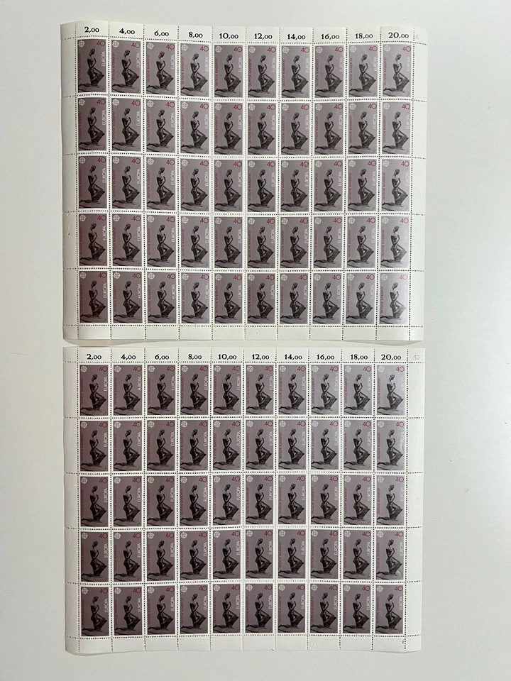 BUND BRD Auswahl 50 er Bogen 805** FN Europa CEPT Skulpturen Wilhelm  Lehmbruck - Bild 1 von 1
