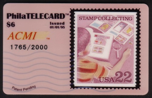 Colección de sellos postales PhilaTelecards 22c y 8c emisión: conjunto de 5 tarjetas telefónicas usadas - Imagen 2 de 5