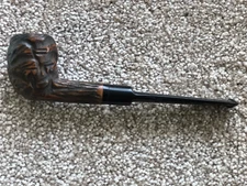 LHS Rare Sculptured Purex Hand Carved Briar Pipe 40’s! Billiard Hard Rubber Stem