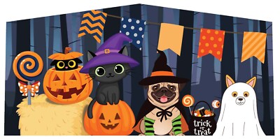 Trick or Treat Art Panel 10x5 Vinyl Banner 13ft Inflatable Modular Bounce House