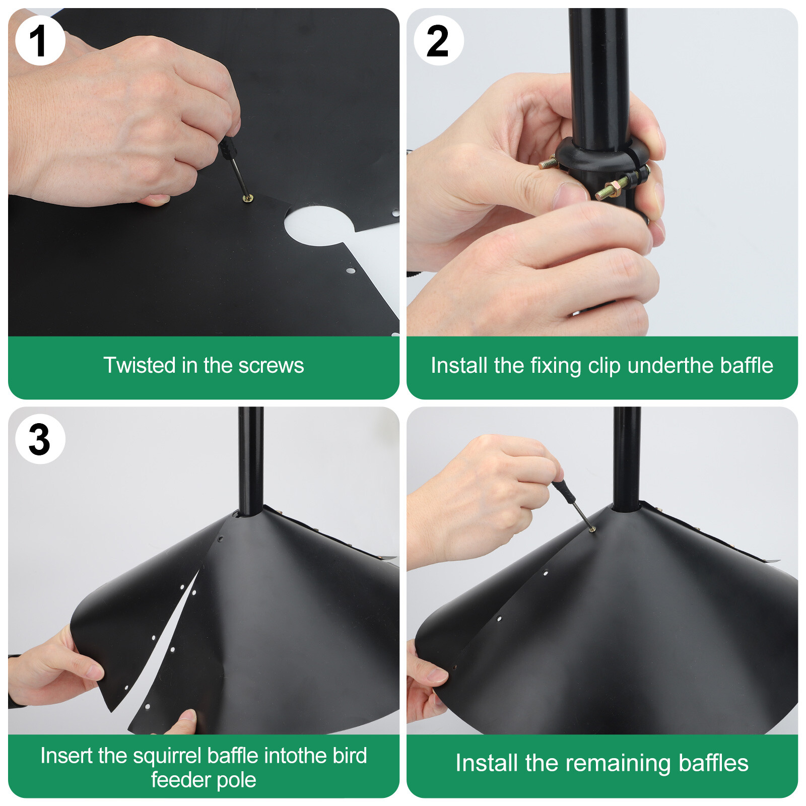 16" Wrap Around Squirrel Proof Baffle for Bird Feeder Pole Garden Predator Guard