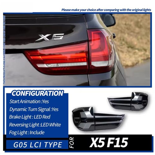 For BMW X5 F15 2014-2018 LED Tail lights Sequential Turning Signal Rear Lamps - Foto 2 di 9