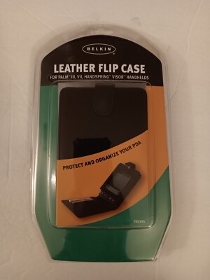 Belkin Black Leather Flip Case For Palm III/VII PDA Organizer (F8E396) New