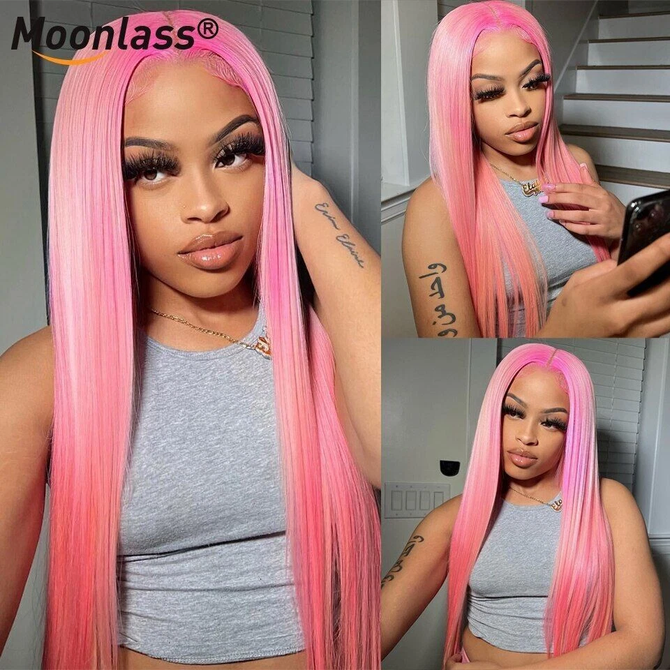 Pink wigs 2025 human hair