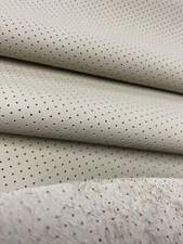 Premium Veg Tan European Perforated Beige Upholstery Leather Hide 25-30Sq Ft