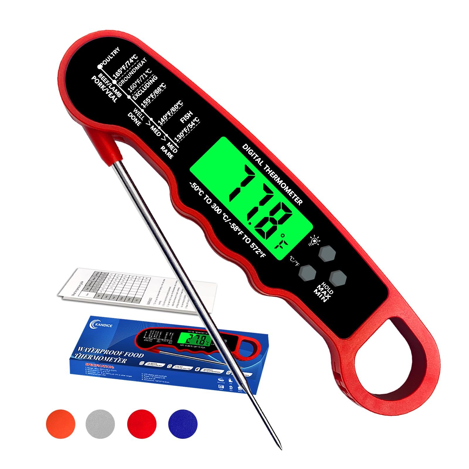 Meat Thermometer Digital IP67 Waterproof Food Thermometer for Cooking and Bak...-image