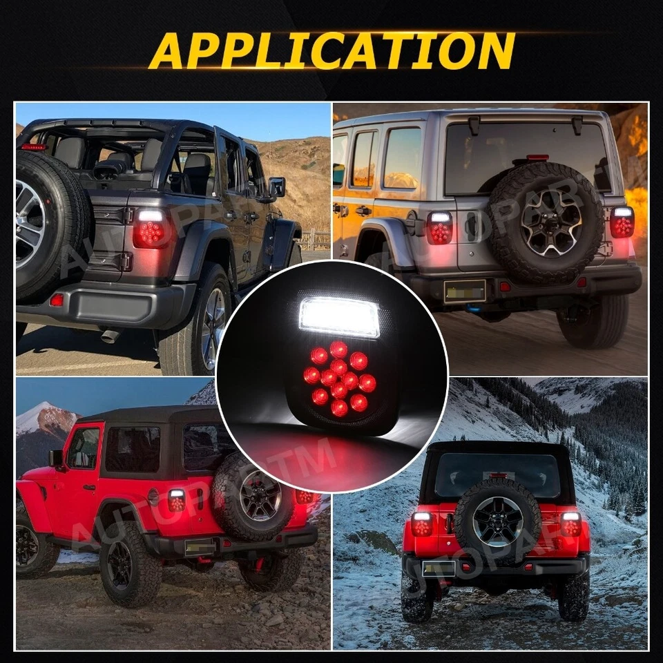 Luces traseras LED de freno de respaldo para Jeep Wrangler TJ YJ CJ Smoke 39 Foto 4 de 4