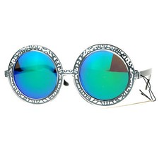 Women's Round Circle Frame Sunglasses Designer Prints UV Protection