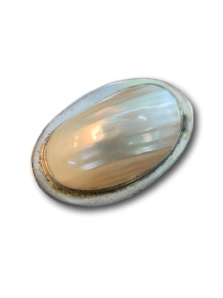Large Natural Baroque Pearl 925 Sterling Silver Brooch 2 inch Pin